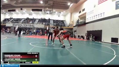 160 lbs Cons. Round 6 - Marques Young, South Bend Wrestling Club vs Courtney Rider, Midwest Regional Training Center