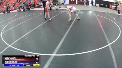 157 lbs Cons. Semi - Kade Abbey, Golden Eagles Wrestling Club vs Ryder Kruse, Nebraska Wrestling Training Center