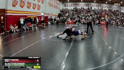 138 lbs Cons. Round 3 - Blake Eckelbarger, Columbus St. Francis DeSales vs Brett Graves, Elder