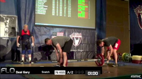 Gary Deal (M70, 105+kgs) Snatch 76 kgs