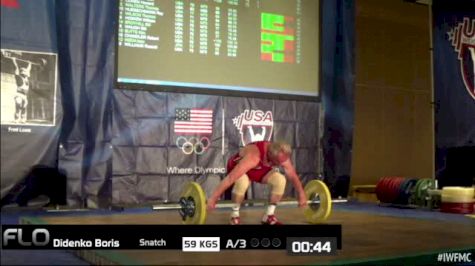 Boris Didenko (M75, 77kgs) Snatch 59 kgs