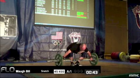 Bill Waugh (M75, 77kgs) Snatch 45 kgs