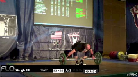 Bill Waugh (M75, 77kgs) Snatch 52 kgs