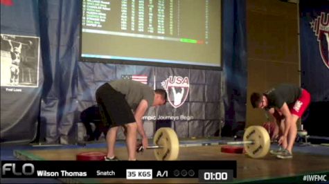 Thomas Wilson (M75, 69 kgs) Snatch 35 kgs