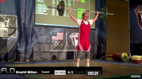 William Broyhill (M70, 77kgs) Snatch 52 kgs
