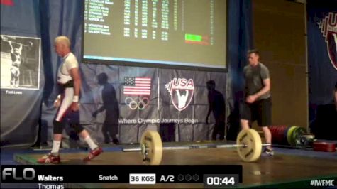 Thomas Walters (M75, 69 kgs) Snatch 35 kgs