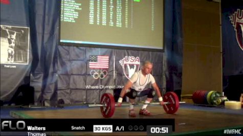 Thomas Walters (M75, 69 kgs) Snatch 30 kgs