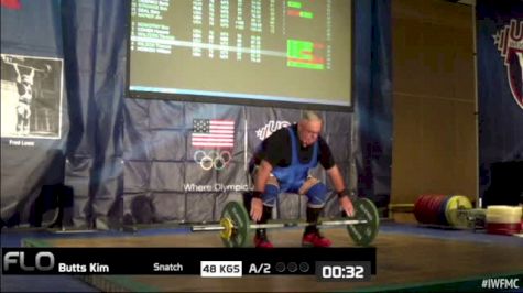 Kim Butts (M70, 105+kgs) Snatch 48 kgs