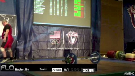 Jim Napier (M70, 94kgs) Snatch 72 kgs
