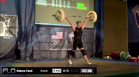 Carol Adams (W65, 63kgs) Snatch 31 kgs 2