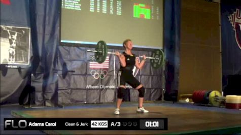 Carol Adams (W65, 63kgs) CJ 42 kgs