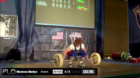 Marilyn Munkres (W70, 75+kgs) Snatch 30 kgs