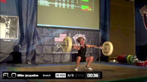 Jaqueline Miller (W65, 48kgs) Snatch 30 kgs