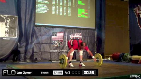 Clymer Law (M65, 105kgs) Snatch 57 kgs 2