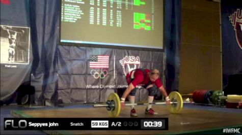 John Seppyes (M65, 77kgs) Snatch 59 kgs