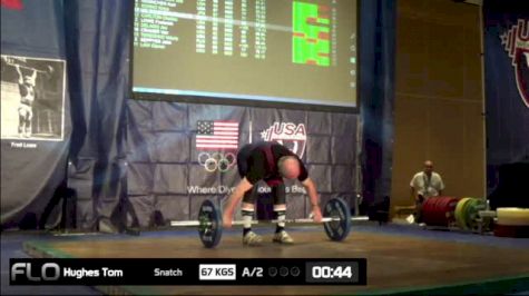 Tom Hughes (M65, 105kgs) Snatch 67 kgs