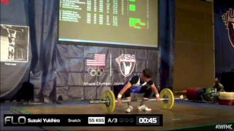 Suziki Yukihiro (M65, 56kgs) Snatch 55 kgs