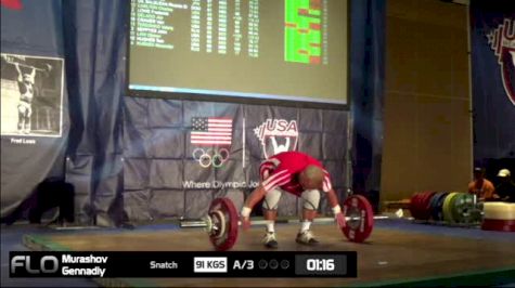 Murashov Gennadiy (M65, 85kgs) Snatch 91 kgs
