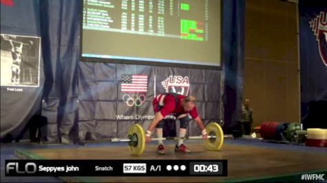 John Seppyes (M65, 77kgs) Snatch 57 kgs