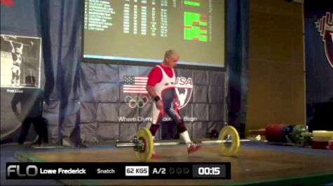 Joe DeLago (M60, 69kgs) Snatch 62 kgs
