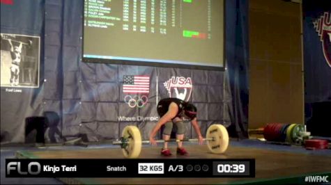 Terri Kinjo (W55, 53kgs) Snatch 32 kgs