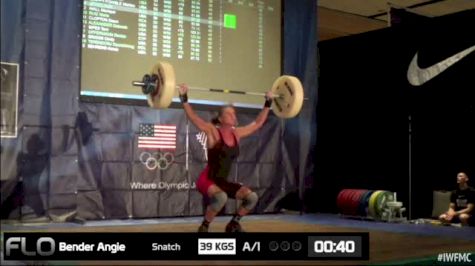 Angie Bender (W50, 63kgs) Snatch 39 kgs