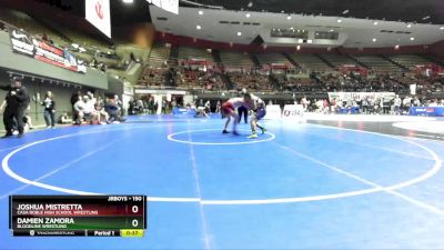 150 lbs Cons. Round 3 - Joshua Mistretta, Casa Roble High School Wrestling vs Damien Zamora, Bloodline Wrestling