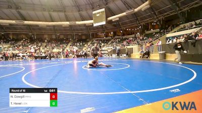 85 lbs Round Of 16 - Noah Cowgill, Pryor Tigers vs Tyler Haxel, Lions Wrestling Academy