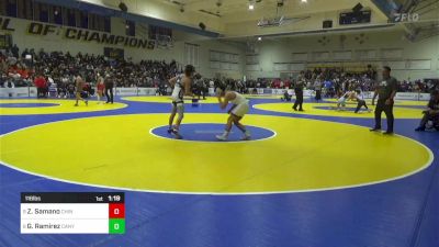 116 lbs Round Of 16 - Zachary Samano, Chino vs Gabriel Ramirez, Canyon View (AZ)