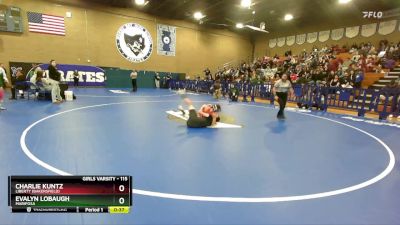 115 lbs Cons. Round 4 - Evalyn Lobaugh, Mariposa vs Charlie Kuntz, Liberty (Bakersfield)