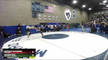 157 lbs Cons. Round 5 - Nathan Paul, Bakersfield Christian vs Anthony Guitierrez, Westmont