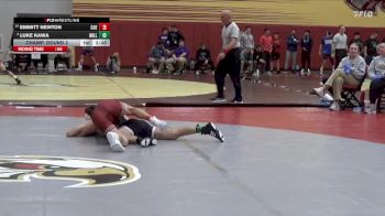 133 lbs Champ. Round 2 - Luke Kawa, Millikin vs Emmitt Newton, Coe