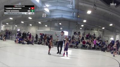 34 lbs 3rd Place Match - Kane Mowinkel, Milford Wrestling Club vs Xaiden Crawford, Sherman Challengers