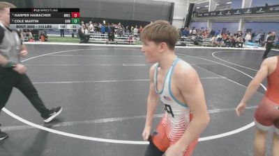 113 lbs Cons. Quarters - Cole Martin, Greater Heights Wrestling vs Harper Hamacher, MN Elite