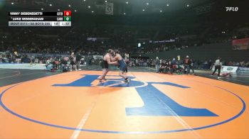 5A Boys 285 lbs Champ. Round 1 - Luke Winningham, Canby Boys vs Vinny DeBenedetti, Crater Boys