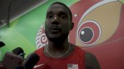 Justin Gatlin after getting edged out by Usain Bolt in 100m final