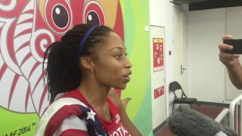 Allyson Felix after winning first 400m World Championship title