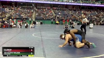 2A 285 lbs Quarterfinal - Geviaunta Walker, Lincolnton vs Ty Gwyn, North Surry