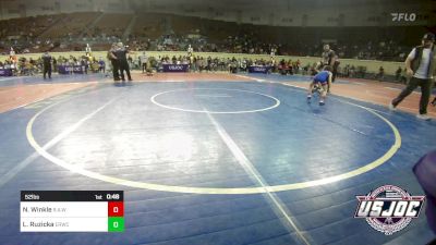 52 lbs Consi Of 8 #2 - Norah Winkle, R.A.W. vs Lukas Ruzicka, El Reno Wrestling Club