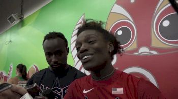 Dawn Harper Nelson after falling in 100 hurdle semi final at world championships