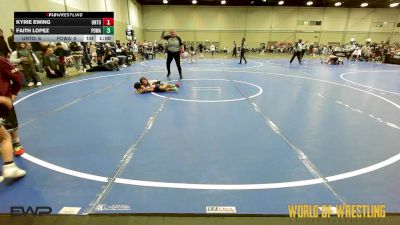 43 lbs Rr Rnd 2 - Kyrie Ewing, Untouchables 9U vs Faith Lopez, POWA 9U