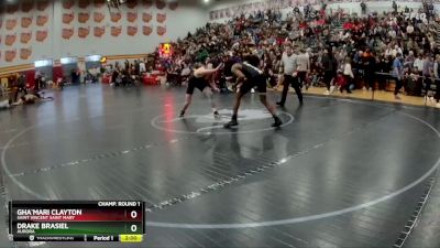 157 lbs Champ. Round 1 - Gha`Mari Clayton, Saint Vincent Saint Mary vs Drake Brasiel, Aurora