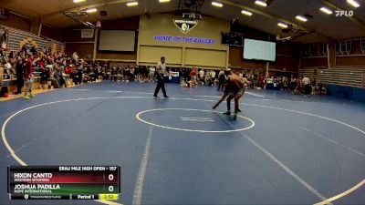 157 lbs Cons. Semi - Joshua Padilla, Hope International vs Hixon Canto, Western Wyoming