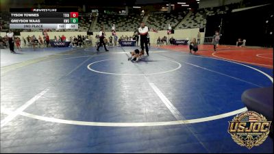 43 lbs 2nd Place - Tyson Townes, Texas Elite Wrestling vs Greyson Waag, Keystone Wrestling Club
