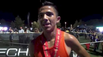 Gio Gutierrez (San Jacinto) goes sub 16 (15.58) to win the junior boys race