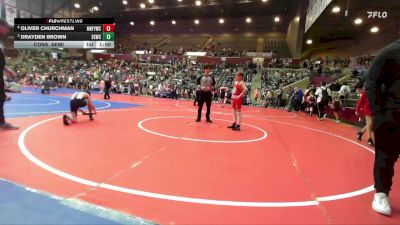 80 lbs Cons. Semi - Oliver Churchman, Mountain Home Flyers Youth Wrestling Club vs Drayden Brown, Springdale Elite Wrestling Club