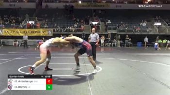 197 lbs Quarterfinal - Bradley Antesberger, Dixie State University vs Blake Barrick, Liberty University