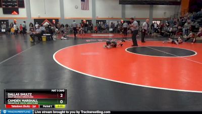 PW-3 lbs Quarterfinal - Dallas Shultz, West Branch Wrestling vs Camden Marshall, Mediapolis Youth Wrestling