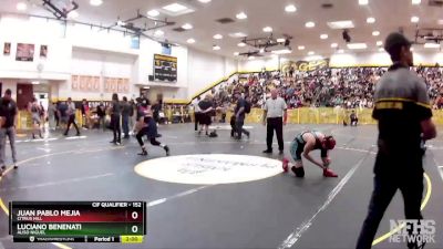 152 lbs Champ. Round 2 - Juan Pablo Mejia, Citrus Hill vs Luciano Benenati, Aliso Niguel