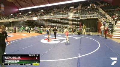 92 lbs Quarterfinal - Austin Mueller, Natrona Colts Wrestling vs Traylen Bruce, Pinedale Pummelers